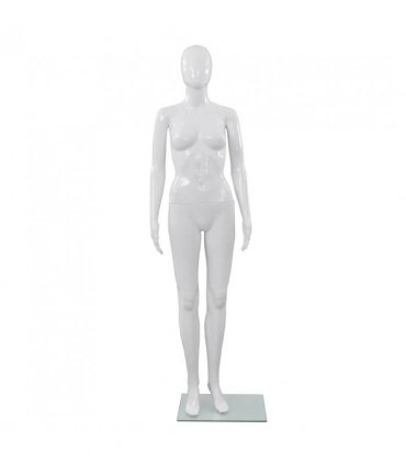 vidaXL Full Body Female Mannequin with Glass Base Glossy White 175 cm