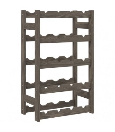 vidaXL Wine Rack for 20 Bottles Grey Solid Wood Pine