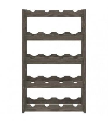 vidaXL Wine Rack for 20 Bottles Grey Solid Wood Pine