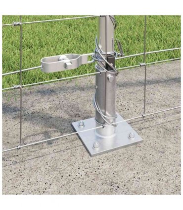vidaXL Welded Wire Fence with Concrete Base 50 x 1.4 m Silver Mesh