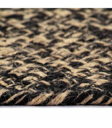 vidaXL Handmade Rug Jute Black and Brown 210 cm