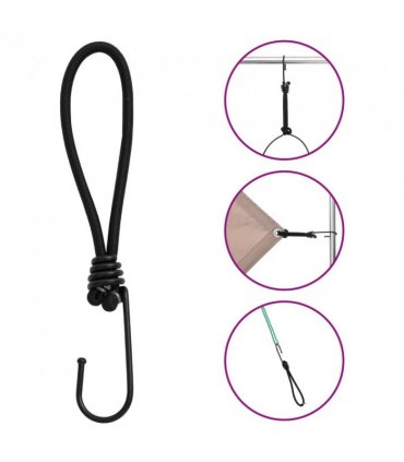 vidaXL Bungee Cord with Hooks 25 pcs 17 cm
