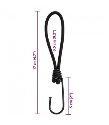 vidaXL Bungee Cord with Hooks 25 pcs 17 cm