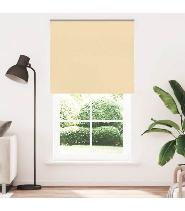 vidaXL Roller Blind Blackout Beige 120x210 cm Fabric Width 116.6 cm Polyester