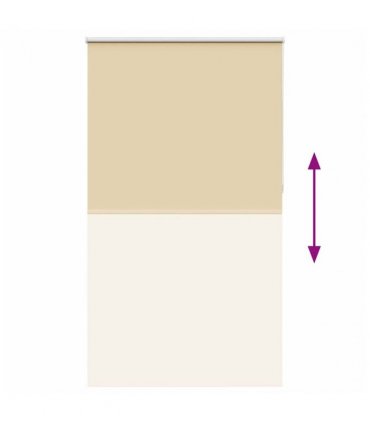 vidaXL Roller Blind Blackout Beige 120x210 cm Fabric Width 116.6 cm Polyester