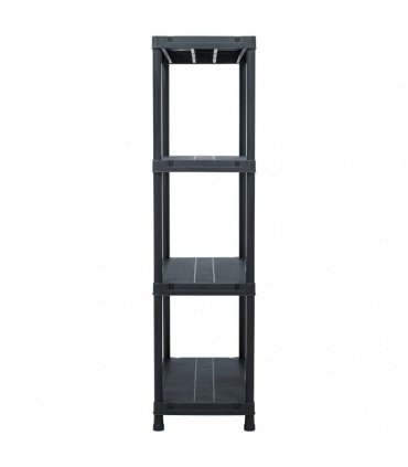 vidaXL Storage Shelf Racks 2 pcs Black 60x30x138 cm Plastic