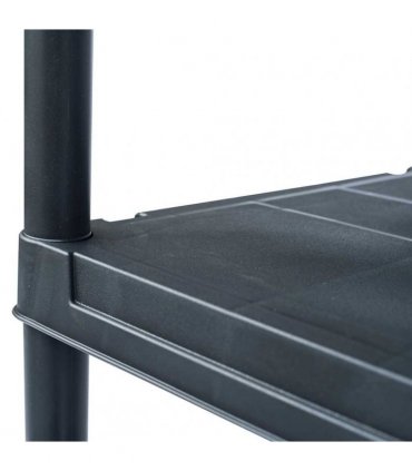 vidaXL Storage Shelf Racks 2 pcs Black 60x30x138 cm Plastic