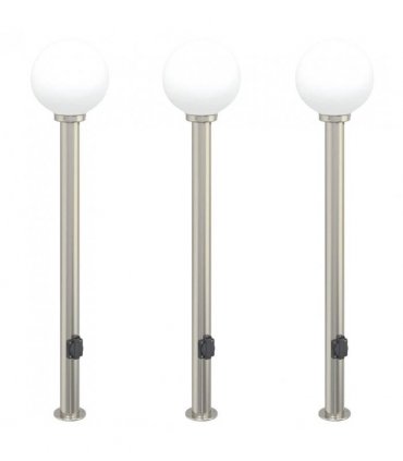 vidaXL Bollard Lights with Outlet 3 pcs 120 cm Stainless Steel IP44