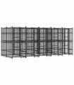 vidaXL Outdoor Dog Kennel Steel 9.22 m²