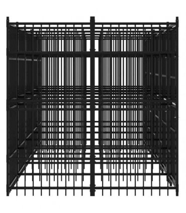 vidaXL Outdoor Dog Kennel Steel 9.22 m²