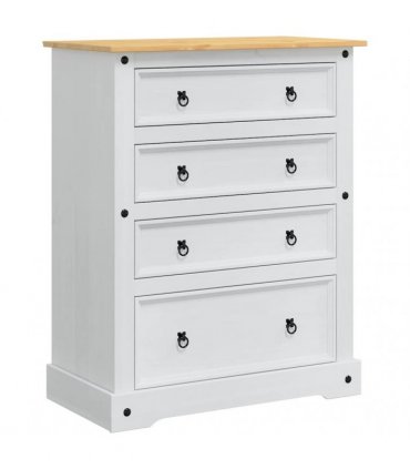 vidaXL Storage Chests Corona White 92 x 48 x 114 cm Solid Pine Wood