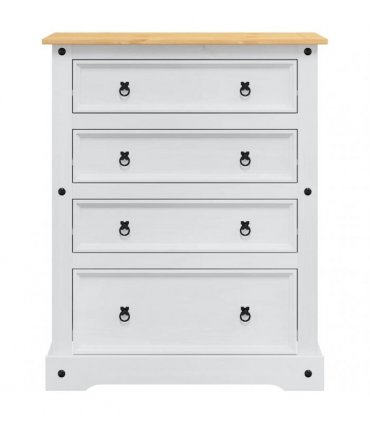 vidaXL Storage Chests Corona White 92 x 48 x 114 cm Solid Pine Wood