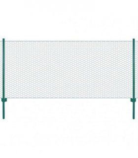vidaXL Wire Mesh Fence with Posts Steel 25x0.75 m Green