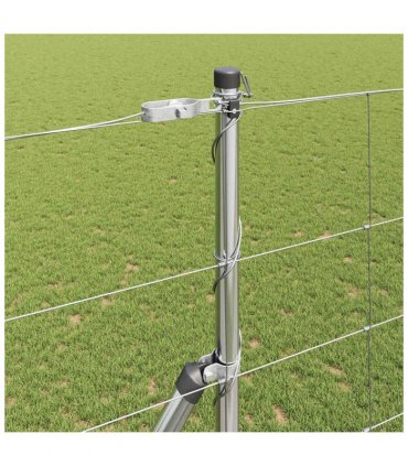 vidaXL Ground Fix Welded Wire Fence 25 x 1.5 m Galvanised Steel Silver