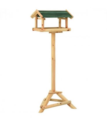vidaXL Bird Feeder with Stand 37x28x100 cm Solid Fir Wood