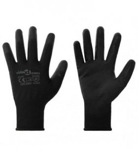 vidaXL Work Gloves 24 pcs Black 10 / XL Polyester