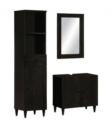 vidaXL 3 Piece Bathroom Furniture Set Solid Wood Mango