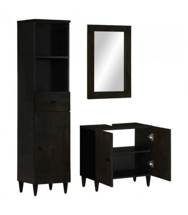 vidaXL 3 Piece Bathroom Furniture Set Solid Wood Mango