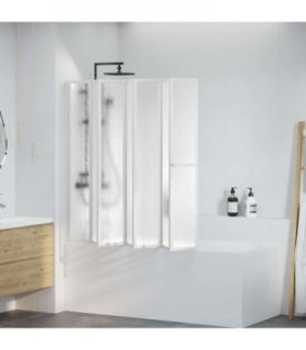 Shower Bath Screen Wall 140 x 168 cm 7 Panels Foldable with Towel Rack