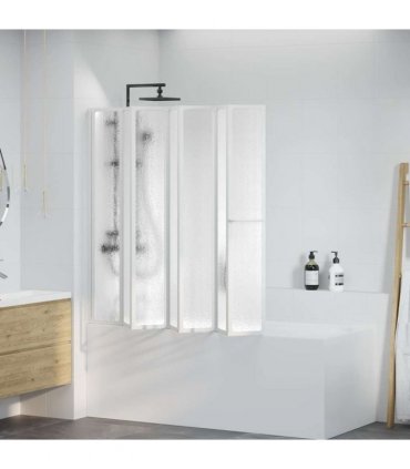 Shower Bath Screen Wall 140 x 168 cm 7 Panels Foldable with Towel Rack