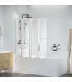 Shower Bath Screen Wall 140 x 168 cm 7 Panels Foldable with Towel Rack
