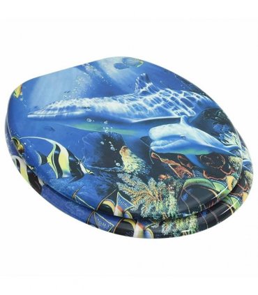 WC Toilet Seat MDF Lid Dolphins