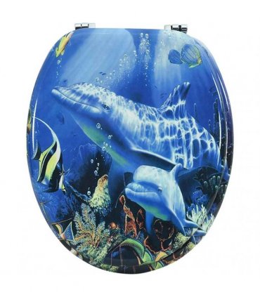 WC Toilet Seat MDF Lid Dolphins