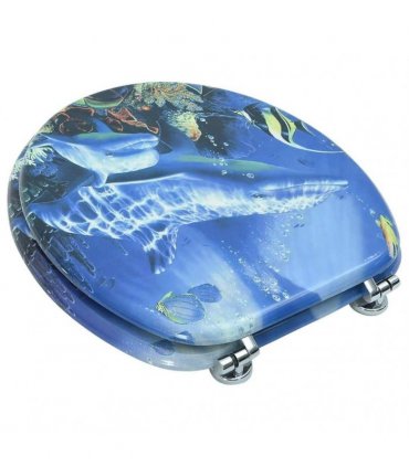 WC Toilet Seat MDF Lid Dolphins