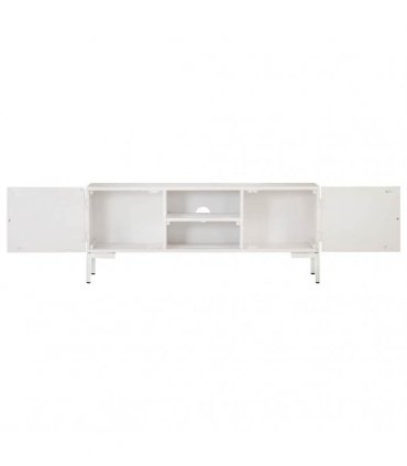vidaXL TV Cabinet White 115x30x46 cm Solid Mango Wood