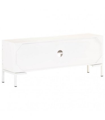 vidaXL TV Cabinet White 115x30x46 cm Solid Mango Wood