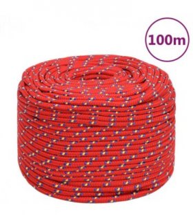 vidaXL Boat Rope Red 10 mm 100 m Polypropylene