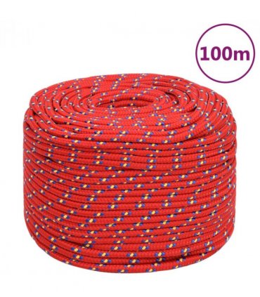 vidaXL Boat Rope Red 10 mm 100 m Polypropylene