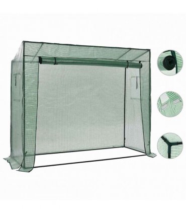 vidaXL Greenhouse | Green | Powder-coated steel | 200 x 80 x 173 cm