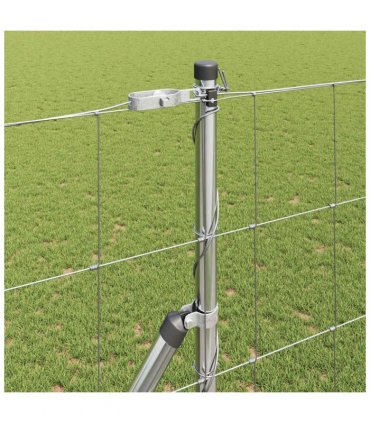 vidaXL Ground Fix Welded Wire Fence 25 x 1.4 m Galvanised Steel Silver