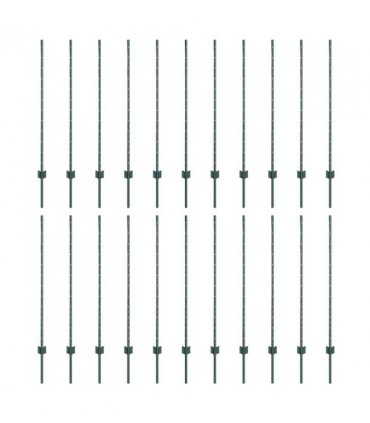 vidaXL Fence Post 22 pcs Green 160 cm Steel