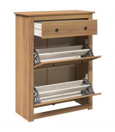 vidaXL Shoe Cabinet PANAMA 80x35x105 cm Solid Wood Pine