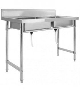 vidaXL Kitchen Sink Double Basin Stainless Steel
