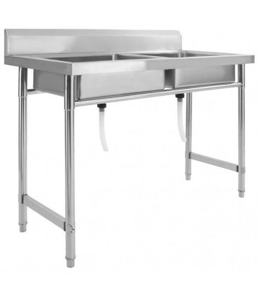 vidaXL Kitchen Sink Double Basin Stainless Steel