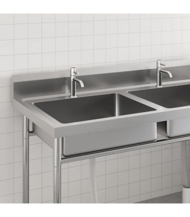 vidaXL Kitchen Sink Double Basin Stainless Steel