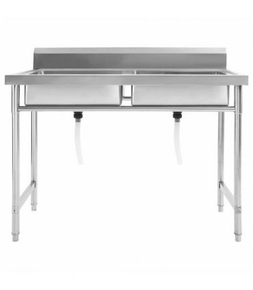 vidaXL Kitchen Sink Double Basin Stainless Steel