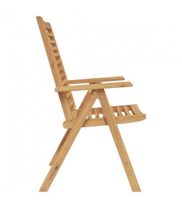 vidaXL Chair Folding 6 pcs Brown 64.5 x 52 x 108 cm Solid Teak Wood