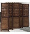 vidaXL Room Divider 5 Panels Dark Brown Solid Wood Paulownia