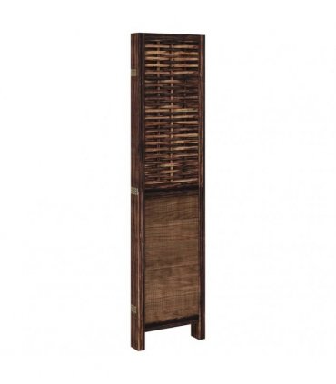 vidaXL Room Divider 5 Panels Dark Brown Solid Wood Paulownia