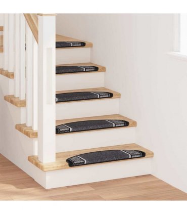 vidaXL Self-adhesive Stair Mats 15 pcs Anthracite 65 x 21 x 4 cm