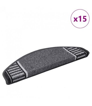 vidaXL Self-adhesive Stair Mats 15 pcs Anthracite 65 x 21 x 4 cm