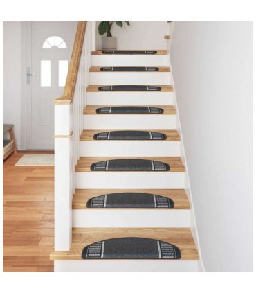 vidaXL Self-adhesive Stair Mats 15 pcs Anthracite 65 x 21 x 4 cm