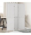 vidaXL Room Divider 3 Panels White Solid Wood Paulownia