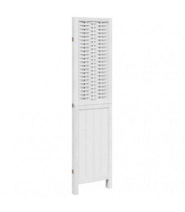 vidaXL Room Divider 3 Panels White Solid Wood Paulownia
