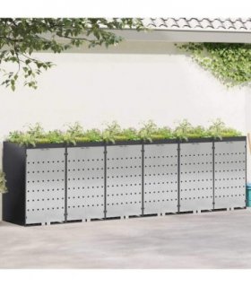 vidaXL Wheelie Bin Storage for 6 Bins Anthracite 408 x 77.5 x 121.5 cm