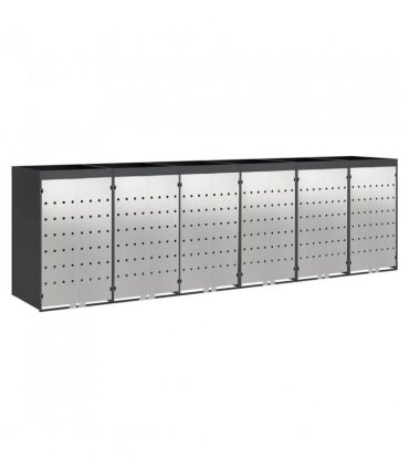 vidaXL Wheelie Bin Storage for 6 Bins Anthracite 408 x 77.5 x 121.5 cm